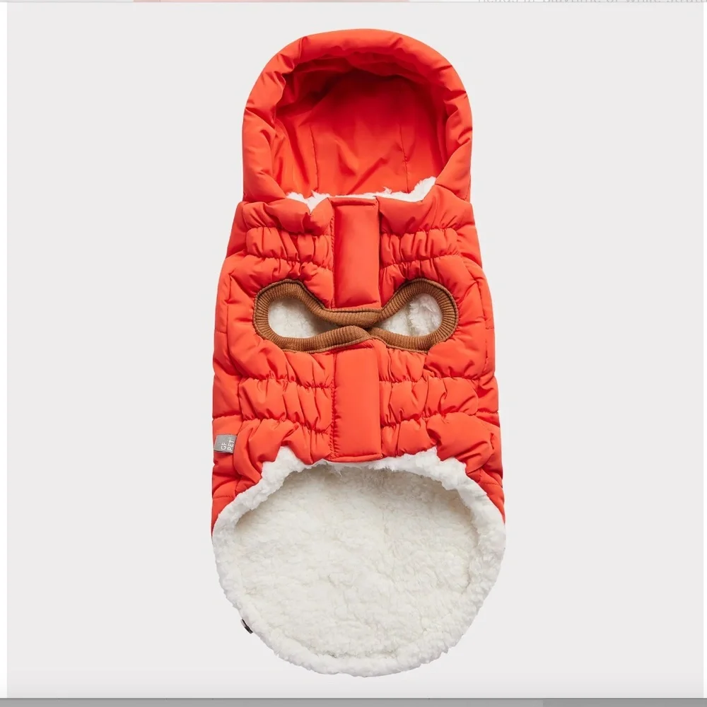 NWT The Puff Dog Parka Winter Dog Coat in Orange size M